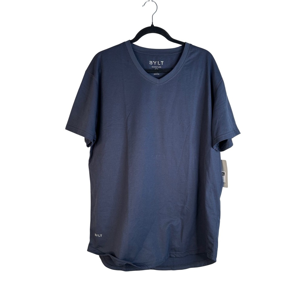 BYLT Mens Navy Signature Drop-Cut V-Neck Short Sleeve T-Shirt Size XL New!